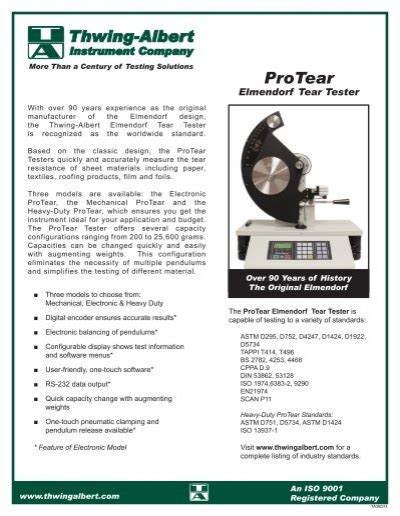 thwing albert tear tester|thwing albert protear.